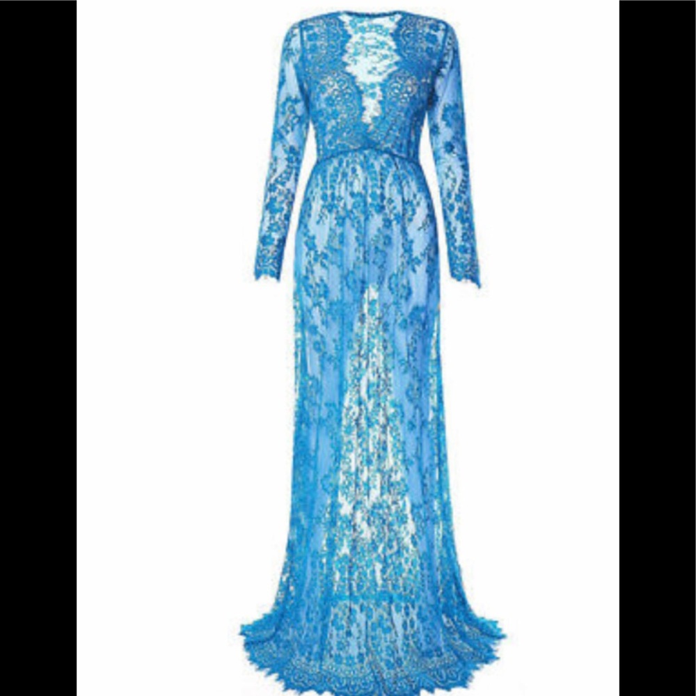 Maternity lace dress. Blue, size M